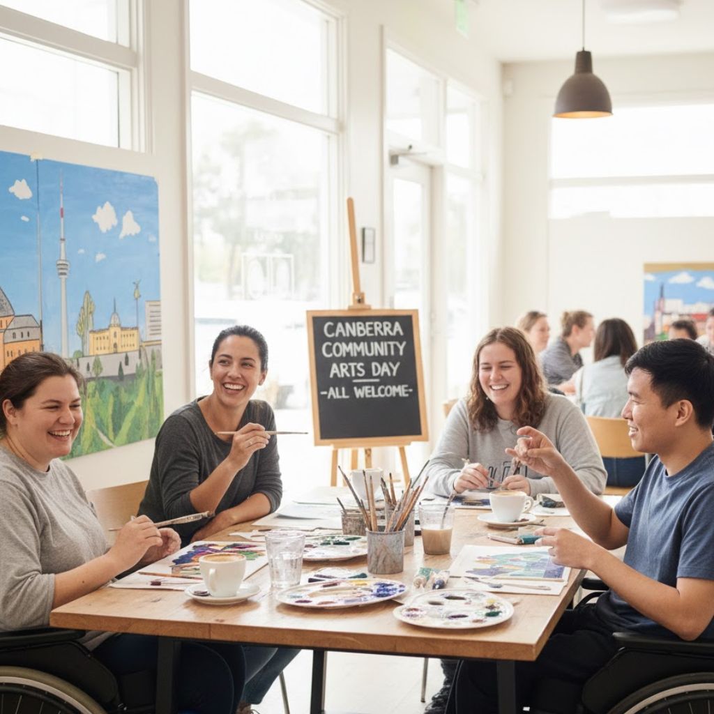 NDIS participants enjoying community outing together